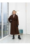 Пальто женское свободного стиля Алеся шоколад