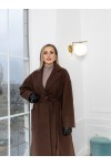 Пальто женское свободного стиля Алеся шоколад
