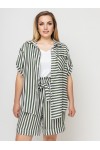 Костюм з шортами Изабелла оливка полоса