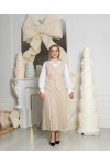 Костюм жилетка и юбка Венди крем