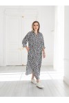 Платье-рубашка Джил черно-белый