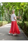 Шифоновая плисерованная юбка Синтия коралл