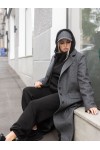 Демисезонное пальто Майли серое елочка