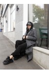 Демисезонное пальто Майли серое елочка