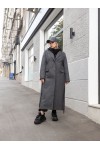 Демисезонное пальто Майли серое елочка