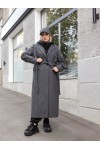 Демисезонное пальто Майли серое елочка