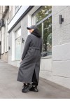Демисезонное пальто Майли серое елочка